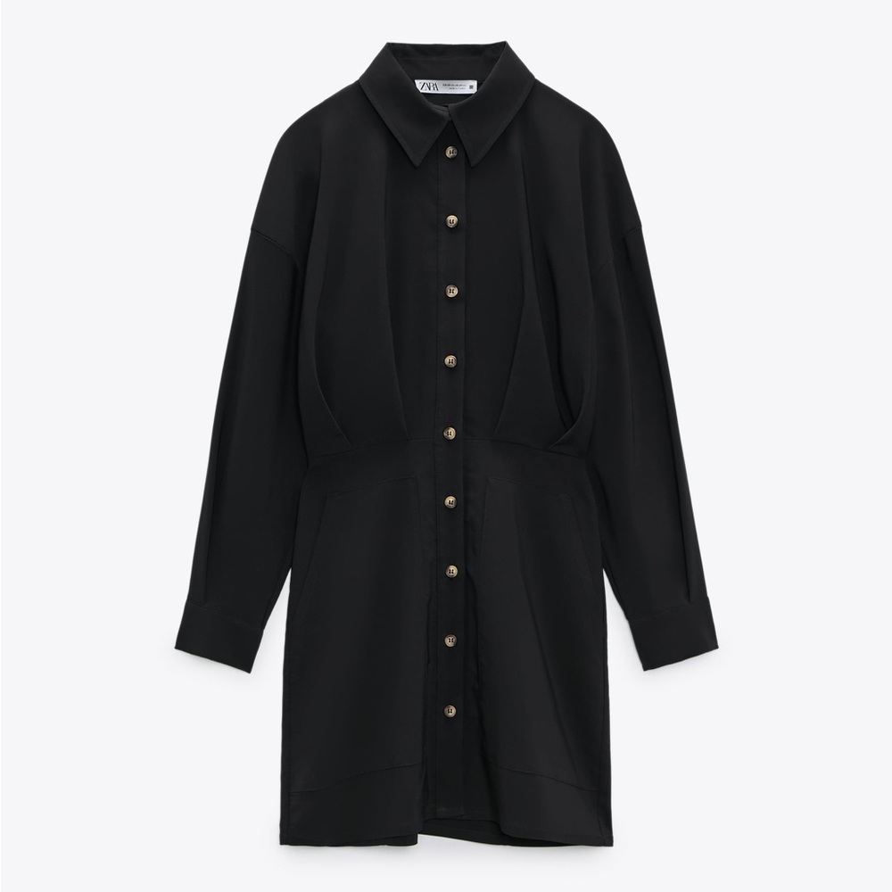 ZARA: PLEATED SHIRT DRESS